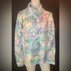Lauren James Womens Anorak Jacket Multicolor Camo Zip Up Hooded Size Large